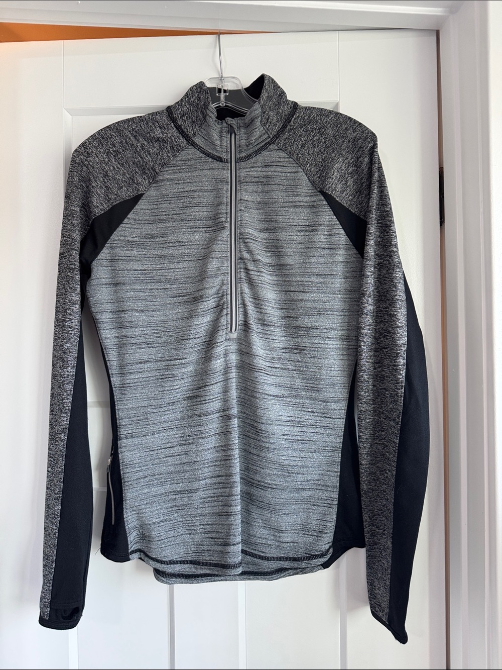 Athleta Women’s Gray and Black Quarter-Zip Performance Pullover